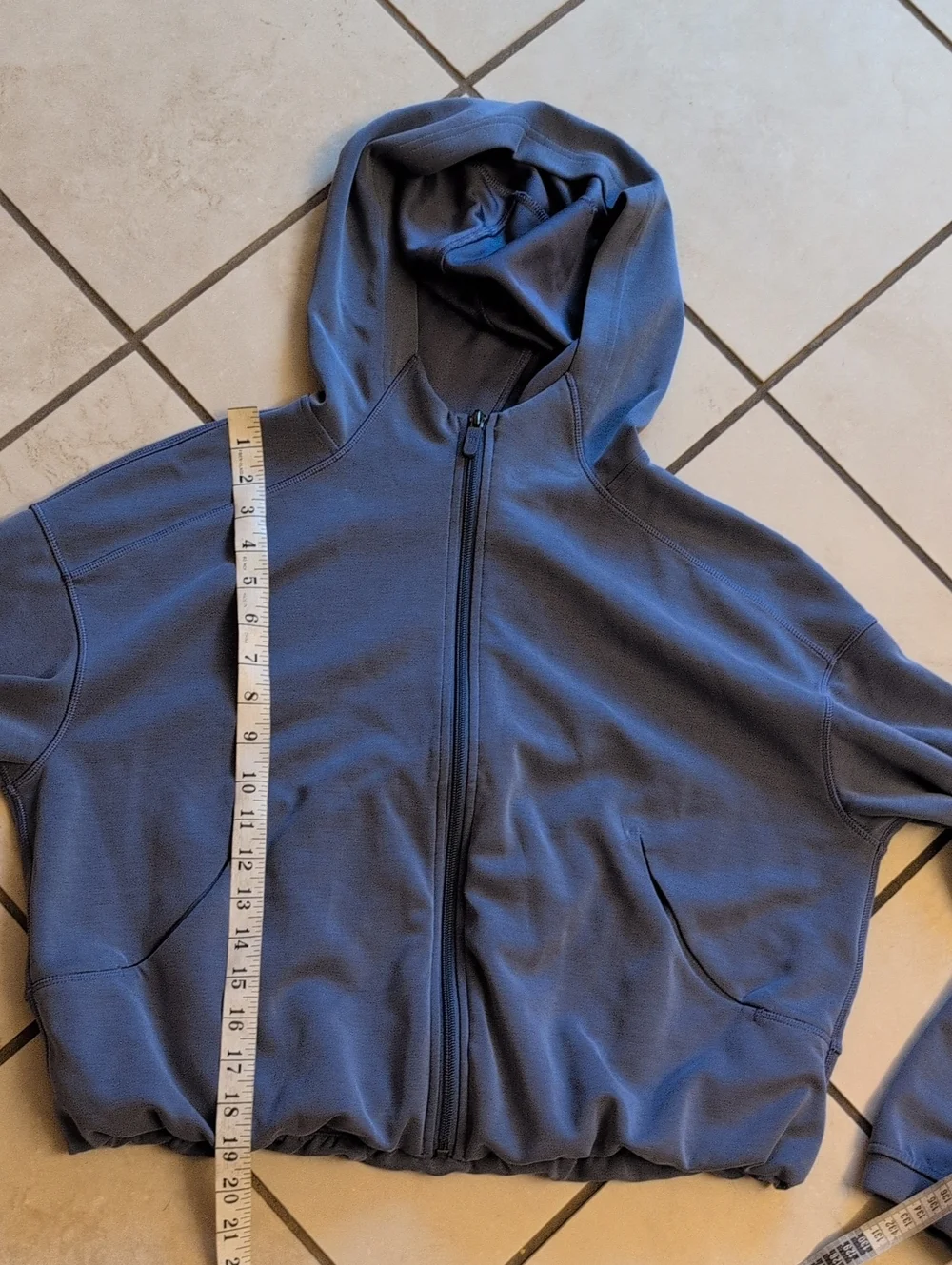 Lululemon Softstreme Full-Zip Hoodie Oasis Blue Hooded Sweatshirt Size 8